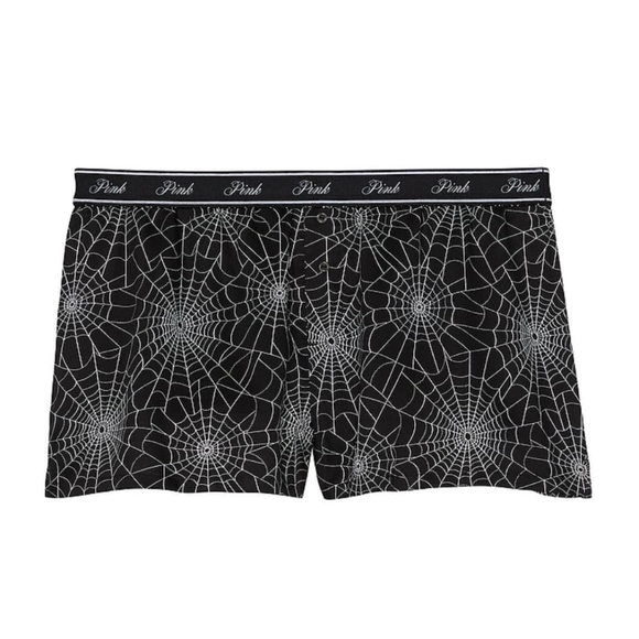 NWT VS Pink Spiderweb Tencel Shorts - Silky Black/White - Picture 4 of 15